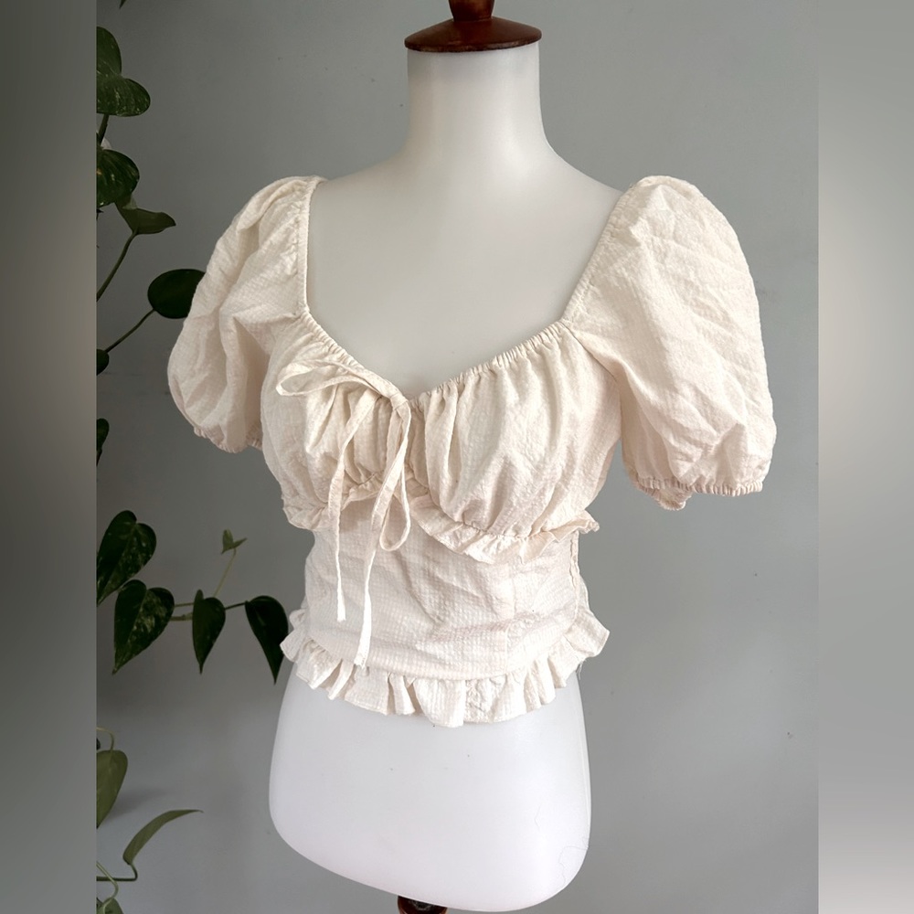 Cottagecore Cream Crop Top